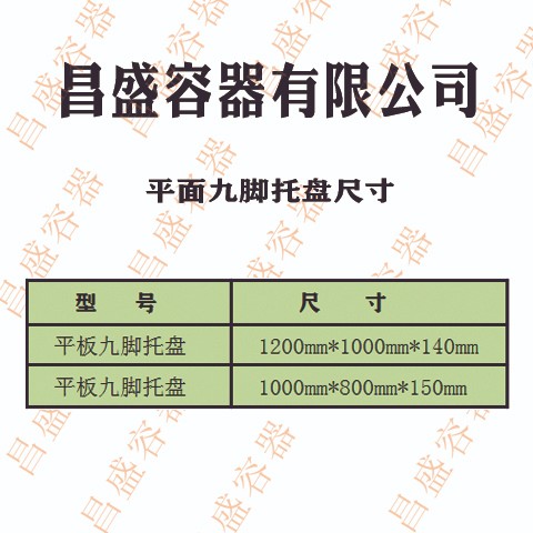 丹东塑料容器      塑料平板九脚托盘垫板