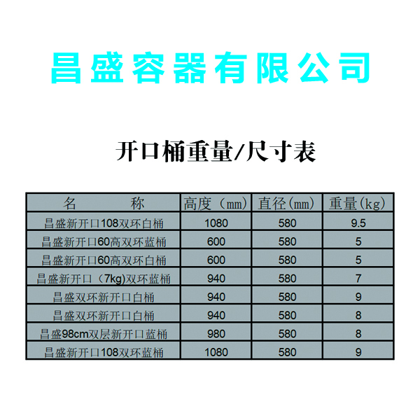 塑料开口桶